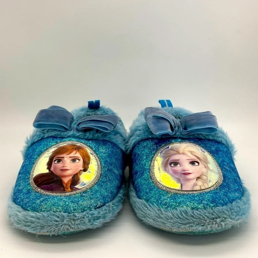 Toddler Disney Frozen 2 Elsa Anna Girls Plush A-Line Slippers